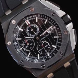 AP Royal Oak Offshore 44mm Black Ceramic Case APF 1:1 Best Edition Black Dial on Black Rubber Strap A3126 - Super Clone Watch | 1:1 Best Version