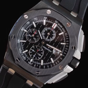 AP Royal Oak Offshore 44mm Black Ceramic Case APF 1:1 Best Edition Black Dial on Black Rubber Strap A3126 - Super Clone Watch | 1:1 Best Version