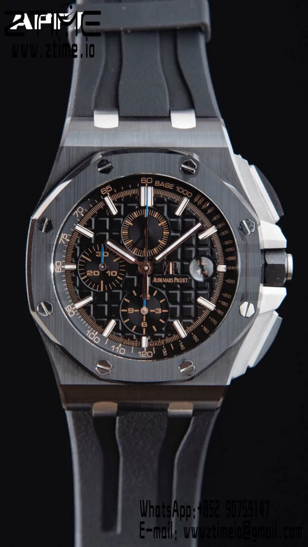 AP Royal Oak Offshore 44mm Ceramica Nera APF 1:1 Best Edition Quadrante Nero su Cinturino in Gomma A3126 - Orologio Super Clone | 1:1 Best Version