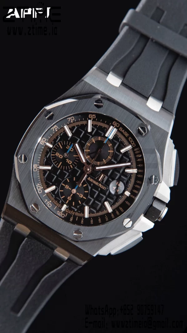 AP Royal Oak Offshore 44mm Ceramica Nera APF 1:1 Best Edition Quadrante Nero su Cinturino in Gomma A3126 - Orologio Super Clone | 1:1 Best Version