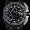 AP Royal Oak Offshore 44mm Black Carbon Fiber APF 1:1 Best Edition Black Dial on Rubber Strap A3126 - Super Clone Watch | 1:1 Best Version