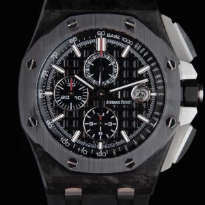 AP Royal Oak Offshore 44mm Black Carbon Fiber APF 1:1 Best Edition Black Dial on Rubber Strap A3126 - Super Clone Watch | 1:1 Best Version