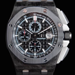 AP Royal Oak Offshore 44mm Μαύρο ανθρακονήματα APF 1:1 Best Edition Μαύρο καντράν με καουτσούκ λουράκι A3126 - Super Clone Watch | 1:1 Best Version