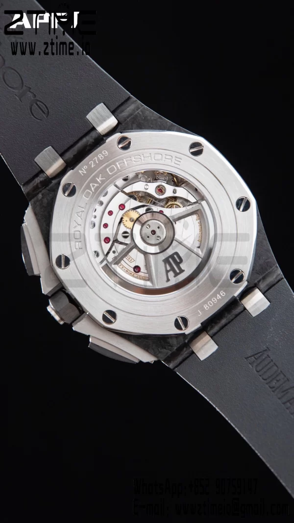 AP Royal Oak Offshore 44mm Μαύρο ανθρακονήματα APF 1:1 Best Edition Μαύρο καντράν με καουτσούκ λουράκι A3126 - Super Clone Watch | 1:1 Best Version