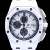 AP ロイヤルオーク オフショア 44mm ホワイトセラミック APF 1:1 ベストエディション ホワイトダイアル ラバーストラップ A3126 - スーパークローンウォッチ｜1:1 ベストバージョン