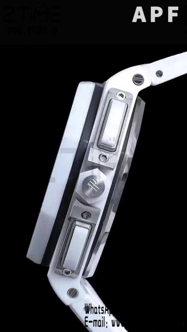 AP Royal Oak Offshore 44mm Λευκό Κεραμικό APF 1:1 Best Edition Λευκό καντράν με καουτσούκ λουράκι A3126 - Super Clone Watch | 1:1 Best Version