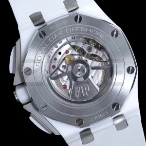 AP Royal Oak Offshore 44mm Λευκό Κεραμικό APF 1:1 Best Edition Λευκό καντράν με καουτσούκ λουράκι A3126 - Super Clone Watch | 1:1 Best Version