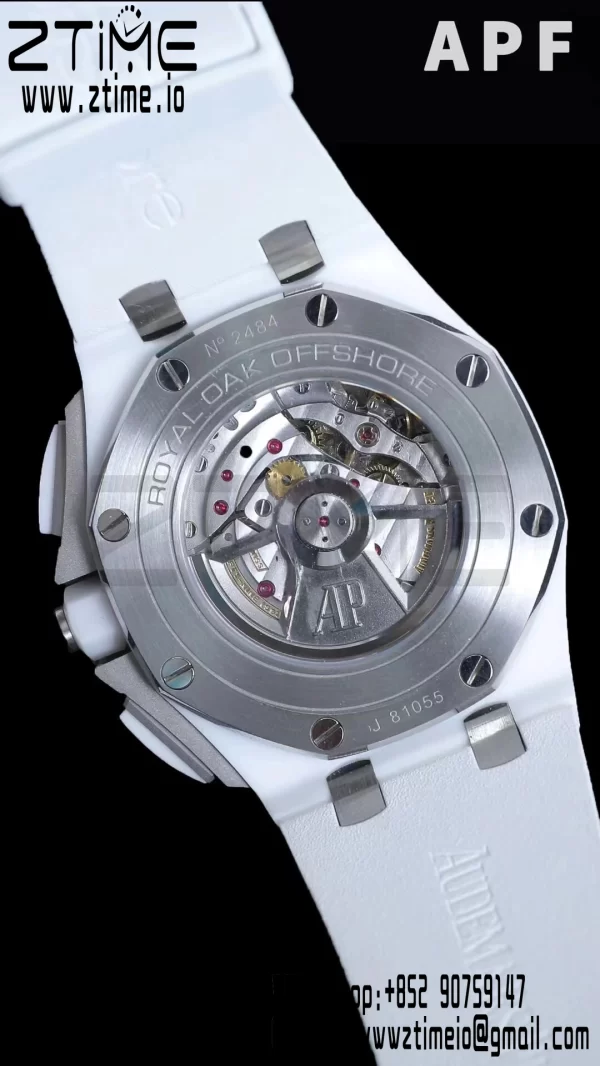 AP Royal Oak Offshore 44mm Λευκό Κεραμικό APF 1:1 Best Edition Λευκό καντράν με καουτσούκ λουράκι A3126 - Super Clone Watch | 1:1 Best Version