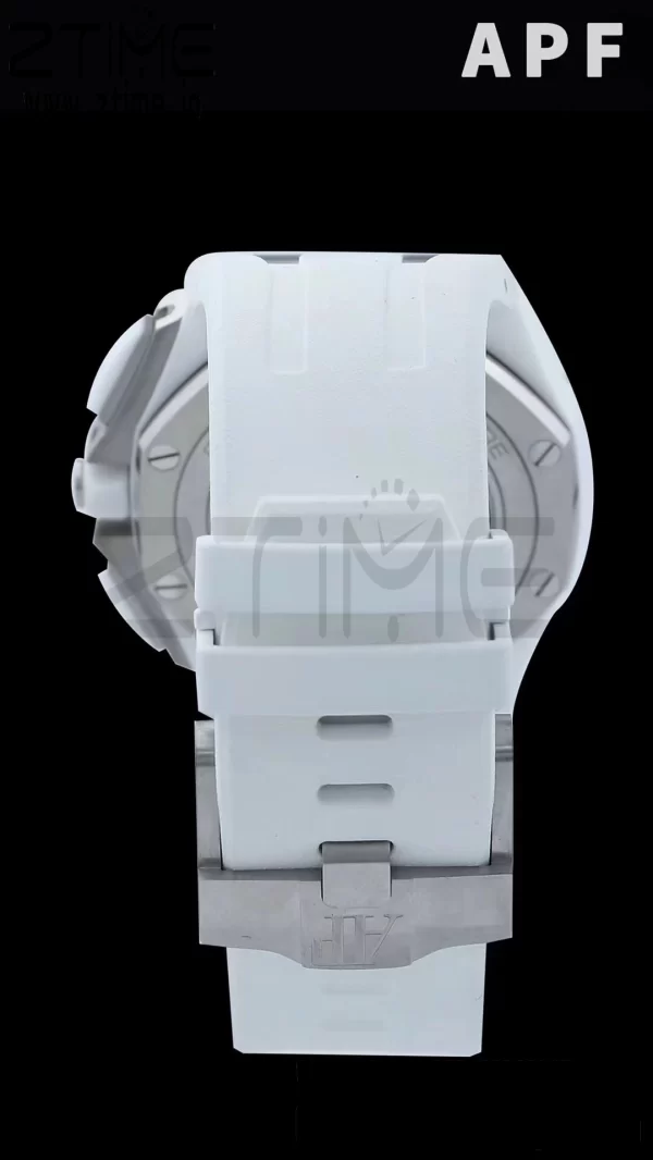 AP Royal Oak Offshore 44mm Λευκό Κεραμικό APF 1:1 Best Edition Λευκό καντράν με καουτσούκ λουράκι A3126 - Super Clone Watch | 1:1 Best Version