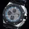 AP Royal Oak Offshore 42mm SS APF 1:1 Best Edition Grey Checkered Dial Ceramic Bezel on Black Leather Strap A3126 - Super Clone Watch | 1:1 Best Version