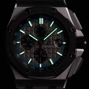 AP Royal Oak Offshore 42mm SS APF 1:1 Best Edition Grey Checkered Dial Ceramic Bezel on Black Leather Strap A3126 - Super Clone Watch | 1:1 Best Version