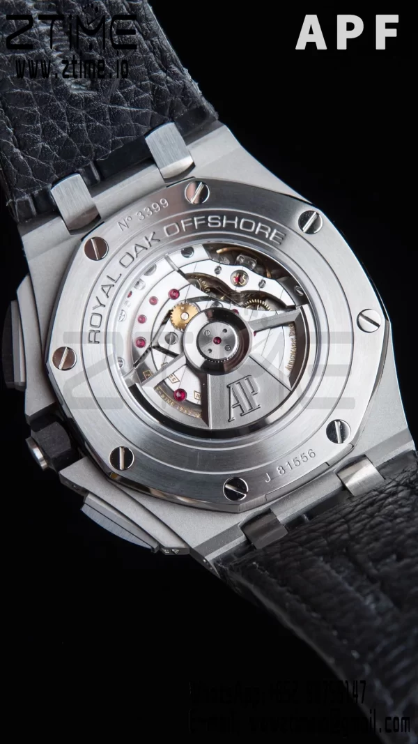 AP Royal Oak Offshore 42mm SS APF 1:1 Best Edition Grey Checkered Dial Ceramic Bezel on Black Leather Strap A3126 - Super Clone Watch | 1:1 Best Version