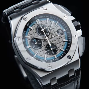 AP ロイヤルオーク オフショア 42mm SS APF 1:1 ベスト・エディション ブラックレザーストラップ グレー・チェッカーダイヤル A3126 - スーパークローン・ウォッチ｜1:1 ベスト・バージョン