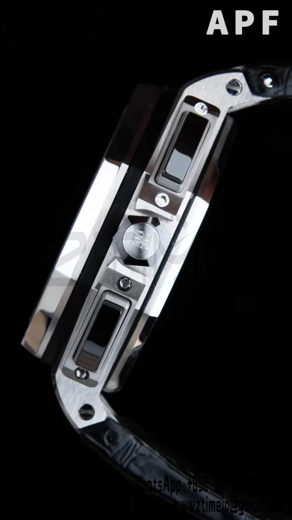 AP ロイヤルオーク オフショア 42mm SS APF 1:1 ベスト・エディション ブラックレザーストラップ グレー・チェッカーダイヤル A3126 - スーパークローン・ウォッチ｜1:1 ベスト・バージョン