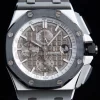 AP Royal Oak Offshore 44mm Nero Ceramica APF 1:1 Best Edition Quadrante Grigio su Cinturino in Gomma Nera A3126 - Orologio Super Clone | 1:1 Best Version