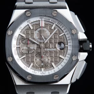 AP Royal Oak Offshore 44mm Black Ceramic APF 1:1 Best Edition Gray Dial on Black Rubber Strap A3126 - Super Clone Watch | 1:1 Best Version