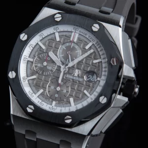 AP Royal Oak Offshore 44 mm sort keramik APF 1:1 Best Edition grå urskive på sort gummirem A3126 - Super Clone Watch | 1:1 Best Version