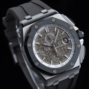 AP Royal Oak Offshore 44 mm sort keramik APF 1:1 Best Edition grå urskive på sort gummirem A3126 - Super Clone Watch | 1:1 Best Version