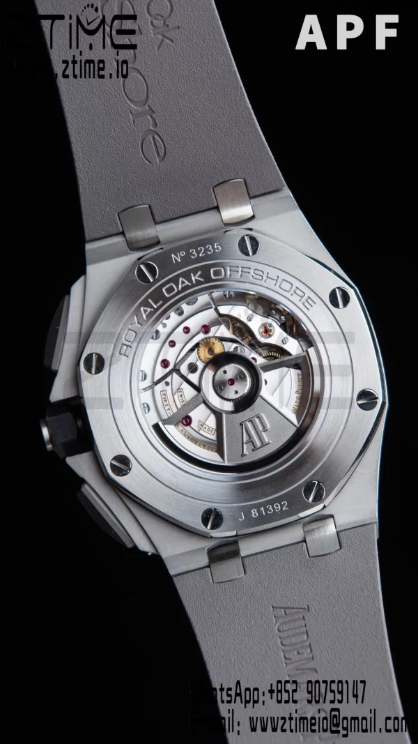 AP Royal Oak Offshore 44 mm sort keramik APF 1:1 Best Edition grå urskive på sort gummirem A3126 - Super Clone Watch | 1:1 Best Version