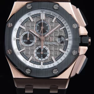 AP Royal Oak Offshore 44mm RG Ceramic Bezel APF 1:1 Best Edition Grey Dial on Rubber Strap A3126 - Super Clone Watch | 1:1 Best Version
