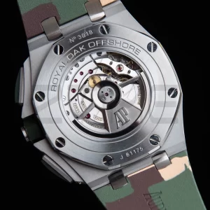 AP Royal Oak Offshore 44mm SS Green Ceramic Bezel APF 1:1 Best Edition Green/Silver Dial on Camo Rubber Strap A7750 - Super Clone Watch | 1:1 Best Version