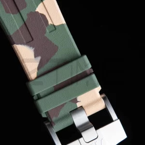 AP Royal Oak Offshore 44mm SS Green Ceramic Bezel APF 1:1 Best Edition Green/Silver Dial on Camo Rubber Strap A7750 - Super Clone Watch | 1:1 Best Version
