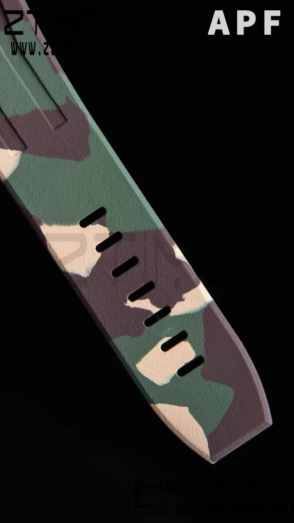 AP Royal Oak Offshore 44mm SS Green Ceramic Bezel APF 1:1 Best Edition Green/Silver Dial on Camo Rubber Strap A7750 - Super Clone Watch | 1:1 Best Version