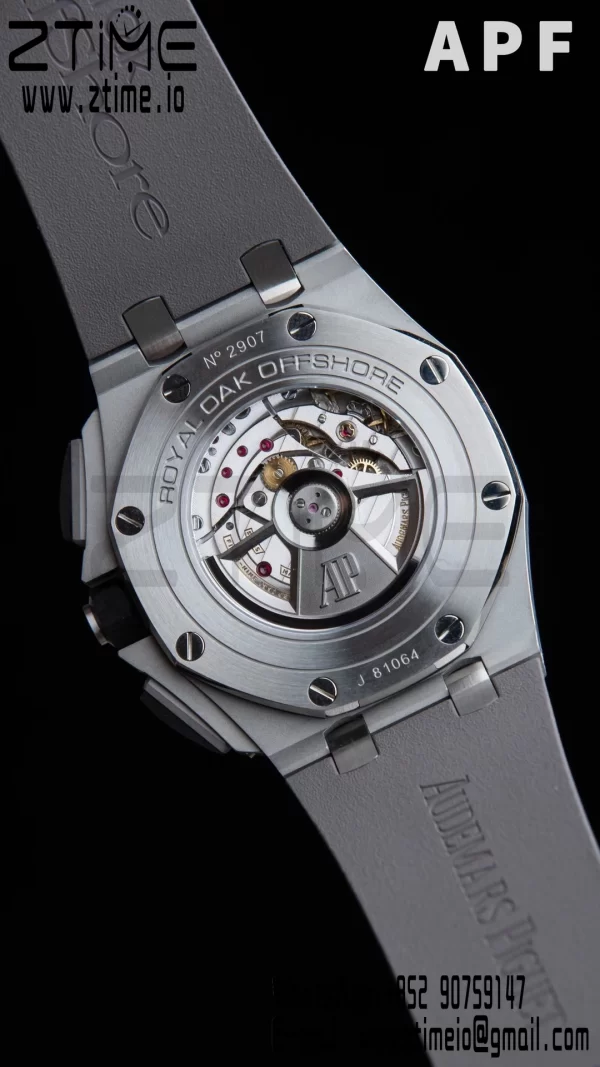AP Royal Oak Offshore 44mm SS Black Ceramic Bezel APF 1:1 Best Edition Gray/Blue Dial on Gray Rubber Strap A3126 - Super Clone Watch | 1:1 Best Version