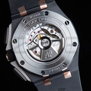 AP Royal Oak Offshore 44mm Μαύρη κεραμική θήκη APF 1:1 Best Edition Γκρι/λευκό καντράν σε μαύρο καουτσούκ λουράκι A3126 - Super Clone Watch | 1:1 Best Version
