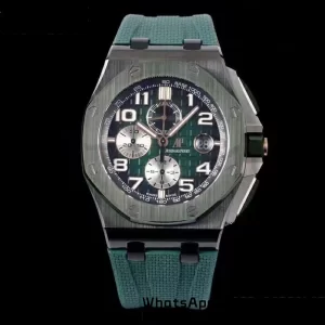 AP Royal Oak Offshore 2020 44mm APF 1:1 Best Edition Green Ceramic Bezel on Rubber Strap A3126 - Super Clone Watch | 1:1 Best Version
