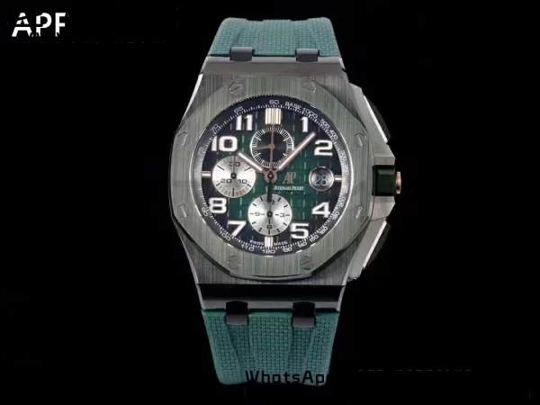 AP ロイヤルオーク オフショア 2020 44mm APF 1:1 ベスト・エディション ラバーストラップ グリーン・セラミック・ベゼル A3126 - スーパークローン・ウォッチ｜1:1 ベスト・バージョン