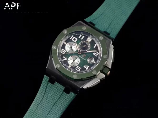 AP ロイヤルオーク オフショア 2020 44mm APF 1:1 ベスト・エディション ラバーストラップ グリーン・セラミック・ベゼル A3126 - スーパークローン・ウォッチ｜1:1 ベスト・バージョン