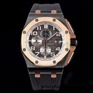 AP Royal Oak Offshore 2020 44mm APF 1:1 Best Edition RG Bezel on Rubber Strap A3126 - Super Clone Watch | 1:1 Best Version