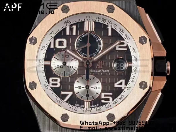 AP Royal Oak Offshore 2020 44mm APF 1:1 Best Edition RG Lünette auf Kautschukband A3126 - Super Clone Uhr | 1:1 Best Version