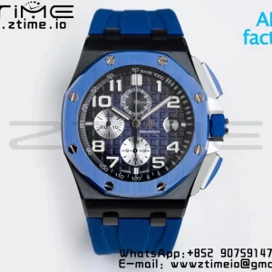 AP Royal Oak Offshore 2020 44mm APF 1:1 Best Edition Blue ceramic Bezel on Rubber Strap A3126 - Super Clone Watch | 1:1 Best Version