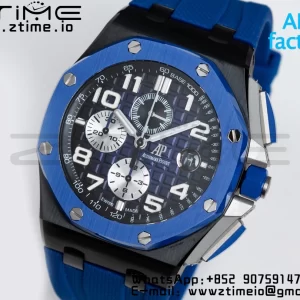 AP Royal Oak Offshore 2020 44mm APF 1:1 Best Edition Blue ceramic Bezel on Rubber Strap A3126 - Super Clone Watch | 1:1 Best Version