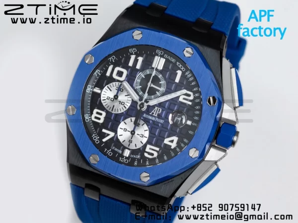 AP Royal Oak Offshore 2020 44mm APF 1:1 Best Edition Blue ceramic Bezel on Rubber Strap A3126 - Super Clone Watch | 1:1 Best Version