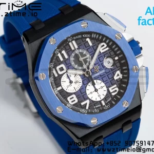 AP Royal Oak Offshore 2020 44mm APF 1:1 Best Edition Blue ceramic Bezel on Rubber Strap A3126 - Super Clone Watch | 1:1 Best Version