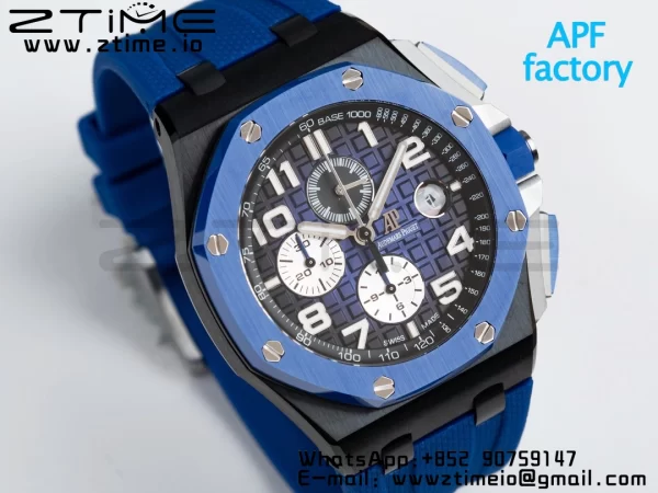 AP Royal Oak Offshore 2020 44mm APF 1:1 Best Edition Blue ceramic Bezel on Rubber Strap A3126 - Super Clone Watch | 1:1 Best Version