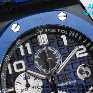 AP Royal Oak Offshore 2020 44mm APF 1:1 Best Edition Blue ceramic Bezel on Rubber Strap A3126 - Super Clone Watch | 1:1 Best Version