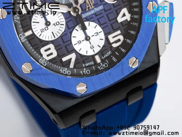AP Royal Oak Offshore 2020 44mm APF 1:1 Best Edition Blue ceramic Bezel on Rubber Strap A3126 - Super Clone Watch | 1:1 Best Version