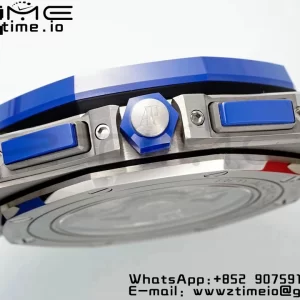 AP Royal Oak Offshore 44mm lunetta in ceramica blu APF 1:1 Best Edition quadrante blu/rosso su cinturino in gomma blu/rosso A3126 - Orologio super clone | 1:1 Best Version