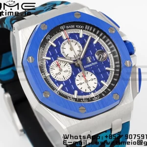 AP Royal Oak Offshore 44mm Μπλε κεραμικό πλαίσιο APF 1:1 Best Edition Μπλε καντράν με καουτσούκ λουράκι A3126 - Super Clone Watch | 1:1 Best Version