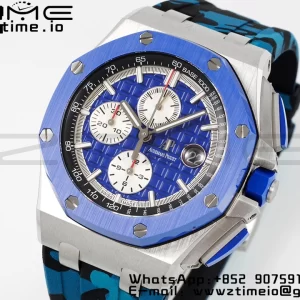 AP Royal Oak Offshore 44mm Μπλε κεραμικό πλαίσιο APF 1:1 Best Edition Μπλε καντράν με καουτσούκ λουράκι A3126 - Super Clone Watch | 1:1 Best Version