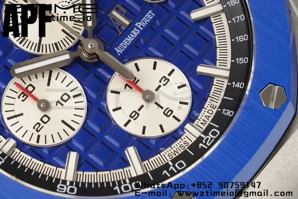 AP Royal Oak Offshore 44mm Μπλε κεραμικό πλαίσιο APF 1:1 Best Edition Μπλε καντράν με καουτσούκ λουράκι A3126 - Super Clone Watch | 1:1 Best Version