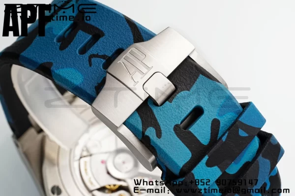 AP Royal Oak Offshore 44mm Μπλε κεραμικό πλαίσιο APF 1:1 Best Edition Μπλε καντράν με καουτσούκ λουράκι A3126 - Super Clone Watch | 1:1 Best Version