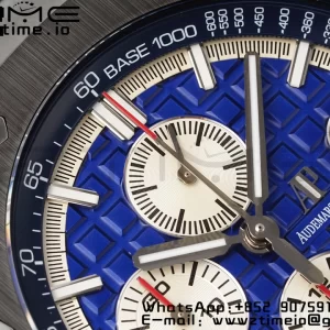 AP Royal Oak Offshore 44mm Black Ceramic Bezel APF 1:1 Best Edition Blue Dial on Blue Leather Strap A3126 - Super Clone Watch | 1:1 Best Version