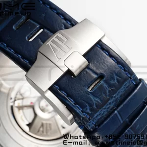AP Royal Oak Offshore 44mm Black Ceramic Bezel APF 1:1 Best Edition Blue Dial on Blue Leather Strap A3126 - Super Clone Watch | 1:1 Best Version
