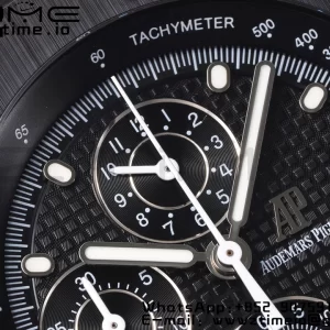 AP Royal Oak Offshore 42mm Black Ceramic APF 1:1 Best Edition Black Textured Dial on SS Bracelet A4404 - Super Clone Watch | 1:1 Best Version