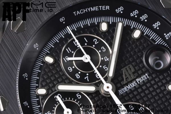 AP Royal Oak Offshore 42mm Black Ceramic APF 1:1 Best Edition Black Textured Dial on SS Bracelet A4404 - Super Clone Watch | 1:1 Best Version